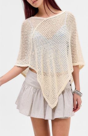 BDG BDG Stitchy Poncho in Ecru at Nordstrom, Size X-Large