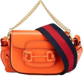 Gucci Pre-owned Mini Satchel - Dames - Vintage Mini Tas - Oranje - ONE Size - Leer - Vintage