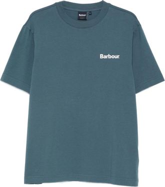 Barbour T-Shirts, male, Blue, Size: L Packling Logo T-shirt