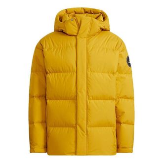 adidas Gd Puffy Jkt Outdoor Sports Stay Warm hooded down Jacket Gold Color H23075