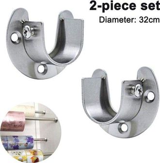 No Brand Soporte De Tubo Redondo De Acero Inoxidable De Dos Piezas Con Brida En Forma De U, Adecuado Para Postes, Barras De Ropa Y Soportes De Extremo De Tiran
