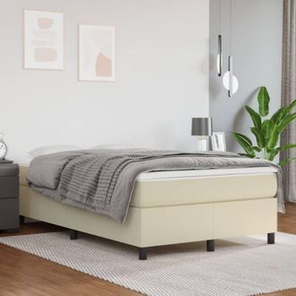 vidaXL Vidaxl - Estructura De Cama Sin Colch&oacute;n Cuero Sint&eacute;tico Crema 120x200 Cm