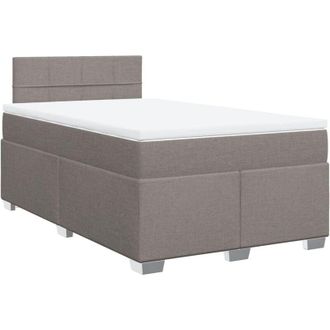 vidaXL Cama Box Spring Con Colch&oacute;n Tela Gris Taupe 120x190 Cm Vidaxl