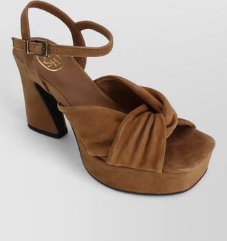 Ash lace sandals block heel platform sole