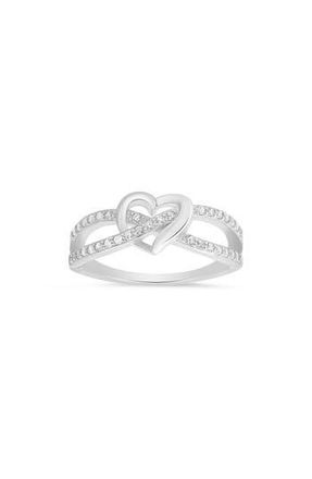 Queen Jewels Sterling Silver Heart Cubic Zirconia Ring at Nordstrom Rack, Size 10