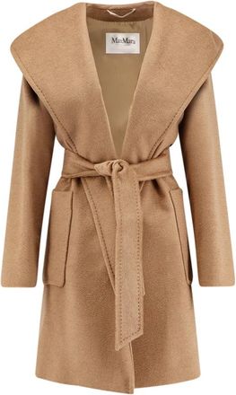 Max Mara Rialto Coat - Dames - Jas met riem - Bruin - S - Leer - Jassen