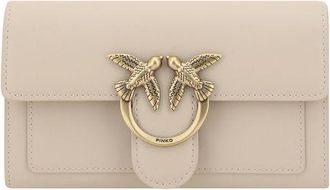 Pinko Pinko Womens Love Birds Compact Wallet - Ivory Leather - One Size