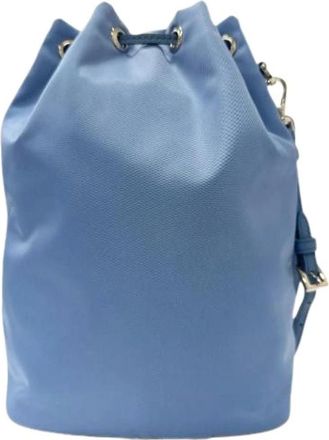 Prada Pre-owned Re-Nylon Drawstring Bag - Dames - Vintage Tas - Blauw - ONE Size - Nylon - Vintage
