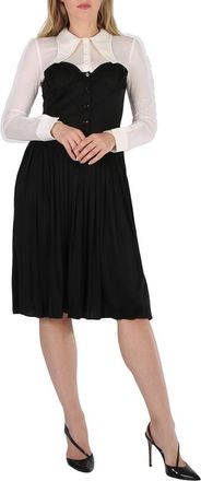 Burberry Ladies Natural White Marcella Two Tone Bustier Shirtdress, Brand Size 10 (US Size 8)