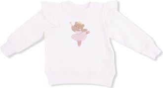 Angel Dear Kids Ballet Team Appliqu&eacute; Ruffle Cotton Sweatshirt in Pink at Nordstrom, Size 18-24M