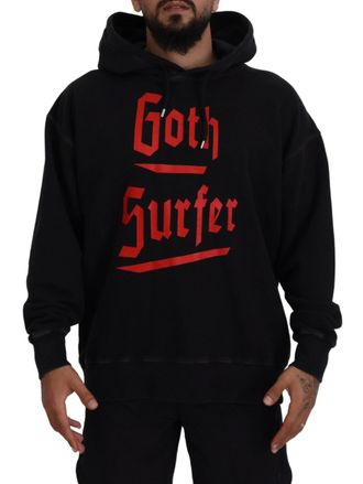Dsquared2 Dsquared&sup2; Cotton Hooded Printed Men Pullover Mens Sweater (Pre-Owned)