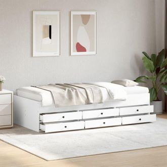 vidaXL Divano Letto con Cassetti senza Materasso Bianco 90x200 cm - Vidaxl