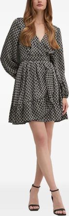 Marciano tied-waist patterned mini dress - Black