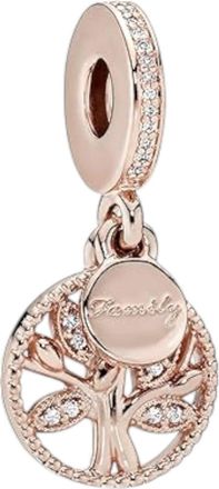 Pandora Family Heritage Dangle Rose Charm In Rose Gold