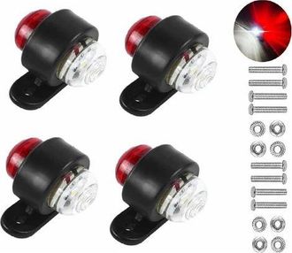 OEM Paquete De 4 Luces Led De Posici&oacute;n Lateral, 12-24 V, Blancas/rojas, Luces De Advertencia De Doble Cara, Luces De Estacionamiento Para Camiones Y Remol