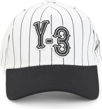 Yohji Yamamoto Caps, male, White, Size: ONE SIZE Pinstripe Cap