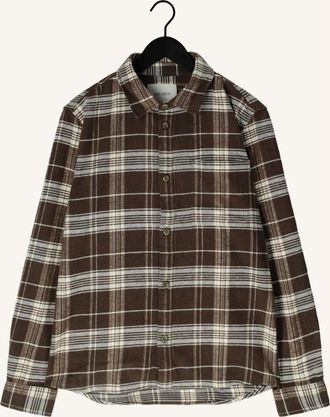 Les Deux Overhemden, Heren, Bruin, M, Katoen, Lennon Check Overshirt