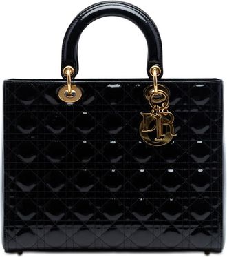 Dior Pre-owned Dior Large Patent Cannage Lady Dior Ladies 16-B0-1120 C