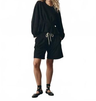 The Great. The Slouchy Corset Sweatshirt In True Black