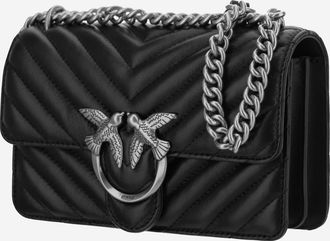 Pinko Womens Mini Shoulder Bag Love One Black Leather