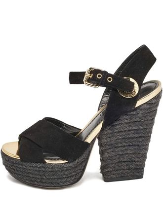 Louis Vuitton 2024 Suede Rope Sandals - women - Leather/Suede/Leather/Rubber - 35 - Black