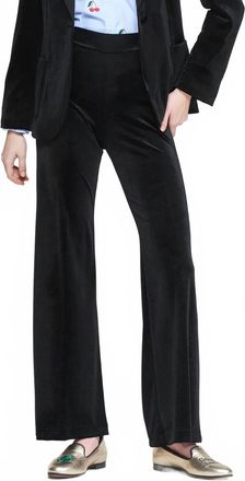 Vilagallo Womens Velvet Wide Leg Pull-On Trousers In Black