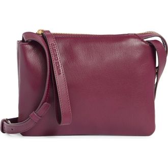 Vince Camuto Laney Leather Crossbody Bag in Dark Pink at Nordstrom Rack