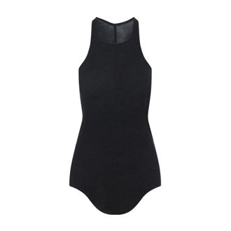 Rick Owens Sleeveless Tops, female, Black, Size: XS Basic Rib Tank Top