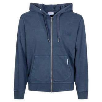Sun 68 Zip-throughs, male, Blue, Size: XL Felpa Full Zip Rotture