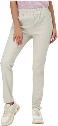 Est'seven Stretch Leren Chino Broek - Dames - Slim Fit Broeken - Beige - L - Leer - Broeken