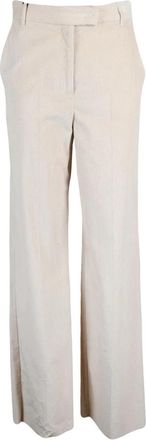 Marella Wijde broek - Dames - Wijde Broeken - Beige - M - Katoen - Broeken