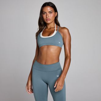 MyProtein Sujetador deportivo sin costuras de doble capa para mujer de MP - Pizarra medianoche - XS