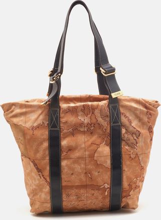 Alviero Martini 1A Classe Brown Leather And Nylon Shoulder Bag