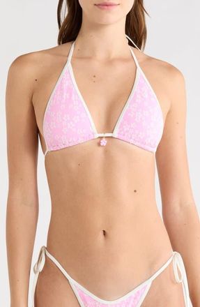 Kulani Kinis Bind Triangle Halter Bikini Top in Sugar Sprinkle at Nordstrom, Size X-Small