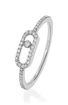Messika Move Uno Pav&eacute; Diamond Ring in White Gold at Nordstrom, Size 6.5