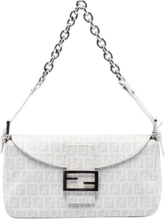 Fendi Pre-owned Shoulder Bags, female, White, Size: ONE SIZE Pre-owned Vintage Shoulder Bag