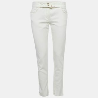Roberto Cavalli White Cotton Skinny Trousers