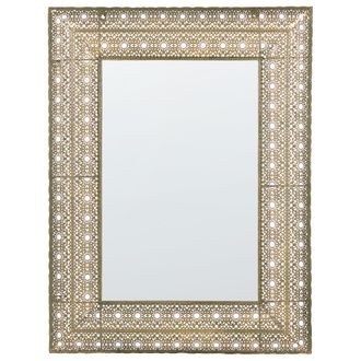 Beliani Espejo De Pared Dorado 69 X 90 Cm Marco Accesorio Decorativo Dehradun