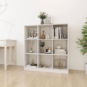 Berkfield Home Book Cabinet/Room Divider White 104x33.5x110 cm Solid Pinewood