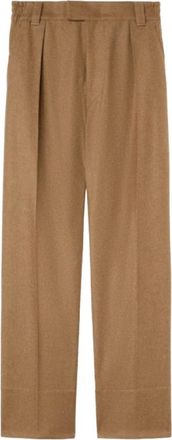 Loro Piana Luxueus Zachte Bruine Flanellen Broek - Heren - Straight fit broeken - Bruin - 2XL - Wol - Broeken
