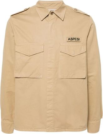 Aspesi Field Shirt Sand - Heren - Zomerjassen - Beige - L - Katoen - Jassen