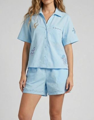 Oceanus Womens Oceanus x Its 9pm Matilda Blue Embroidery Set - Size: 00