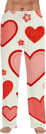 Generic Mens Pajama Pants Valentines Day Print Sleep & Lounge Pants, Casual Homewear PJ Bottoms with Pockets
