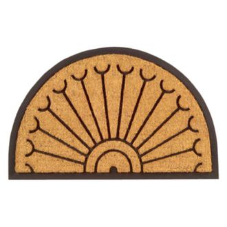 Imports Decor Peacock Coir Door Mat, Non-Slip Rubber Backed Outdoor Entryway Rug, Durable Dirt Scraper Welcome Mat