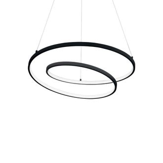 Netlighting Oz LED Decorative Swirl Integrated Pendant Light Black 3000K