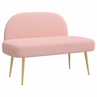 vidaXL Banco Tapizado Con Respaldo Rosa 110 X 60 X 76 Cm Boucl&eacute; Vidaxl