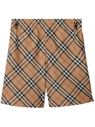 Burberry Vintage Check shorts met trekkoord - Bruin