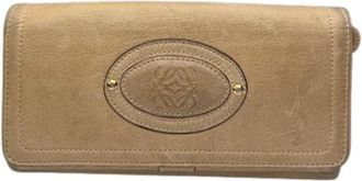 Loewe Pre-owned leren portemonnee - Dames - Vintage Accessoires - Beige - ONE Size - Leer - Vintage