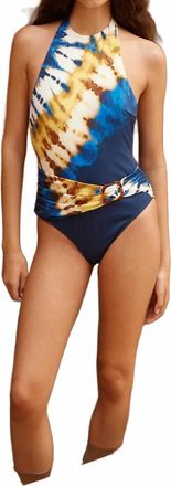 Alemais Martine Draped One Piece In Navy