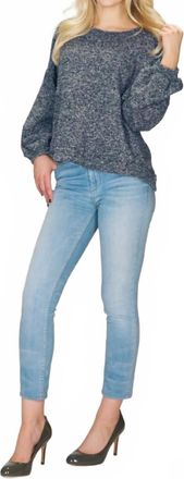 Papillon Heathered Texutred Knit Crop Sweater Top In Heather Grey